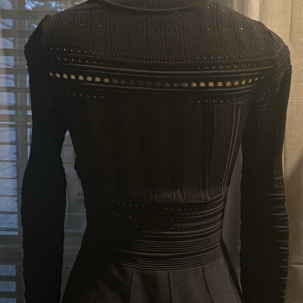 Zara Women's Black Crochet Open Knit Long Sleeve size S - Picture 10 of 12